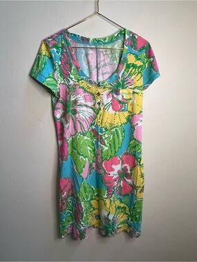 Lilly Pulitzer Pink, Green,‎ Aqua Floral Dress